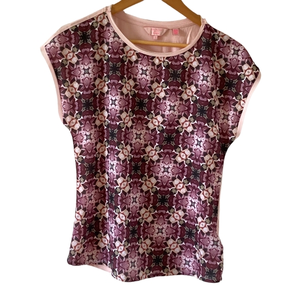 Ted Baker Tops - Ted Baker Satin Chiffon Feel Front Top - Jersey Back - Size 1 (Small Size 8)